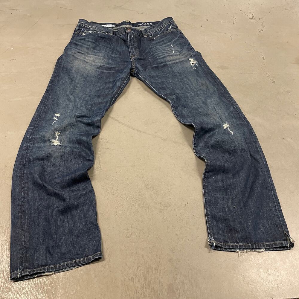 Y2k distressed faded gap loose fit jeans 35x32